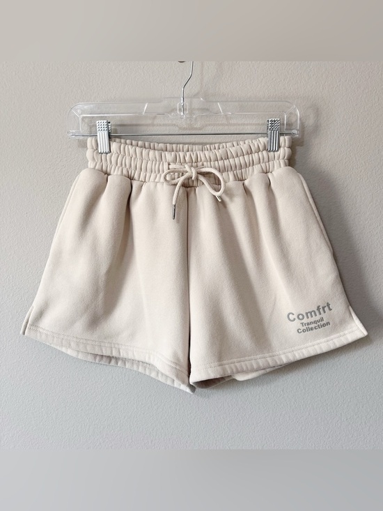 Comfrt Pants - Comfrt Women's Tranquil Heavyweight Sweat Shorts Ivory Size XS Loungewear